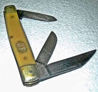   Vintage Jim Bowie German Eye Brand 3 Blade Pocket Folding Knife USed