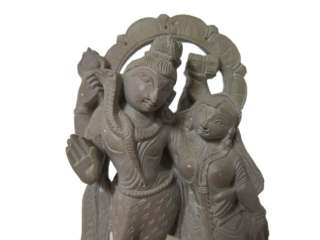 Standing Shiva Parvati Statue Hand Carved Stone Scuplture 4 Inch 