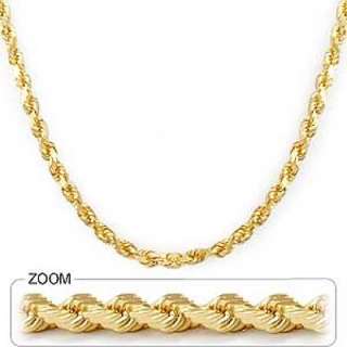 79g 14k Gold Solid Yellow Rope Mens Chain Necklace 22 7mm  