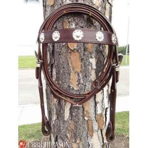  Western Draft Leather Tack Horse Bridle Headstall Reins 
