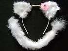 hello kitty cat ears tail headband white pink flower location