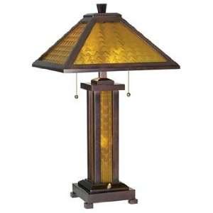  Amber Glass Mission Night Light Table Lamp LP53247