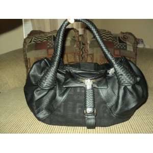  Black Fendi Spy Zucca Handbag 