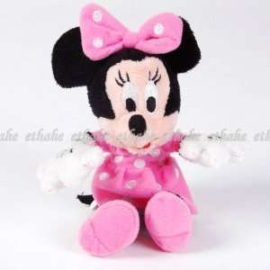  Minnie Mouse Figure Toy Chain Ring Plush Doll Pink Toys 