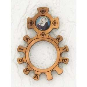  Padre Pio Finger Rosary Wood