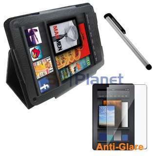 Leather Case+Anti Glare Screen Protector+Touch Stylus Pen For Kindle 