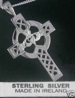   Claddagh Celtic Cross Necklace Pendant Irish ring heart 925  
