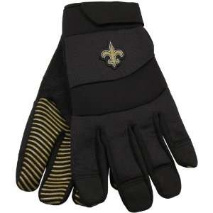 com NFL McArthur New Orleans Saints Black Deluxe Utility Work Gloves 