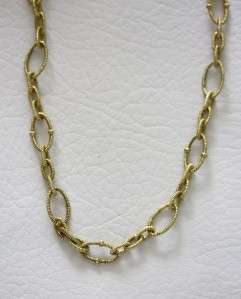 Judith Ripka 18K Yellow Gold Romance Diamond Oval link Necklace  