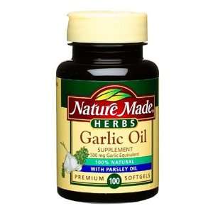  Nature Made Garlic Oil with Parsley, 500 mg (100 Softgels 