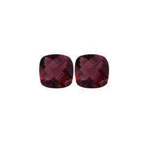   mm Cushion Checker Board Matching Loose Garnet (2 pcs set) Gemstones