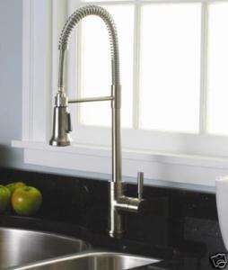 Brushed Nickel Kitchen Faucet INDUSTRIAL STYLE LIFETIME WARRANTY ships 