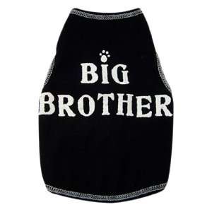   Dog Pet Cotton T Shirt Tank, Big Brother, Small, Black: Pet Supplies