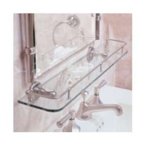   24 Inch Tempered Glass Gallery Shelf In Polished B: Home Improvement