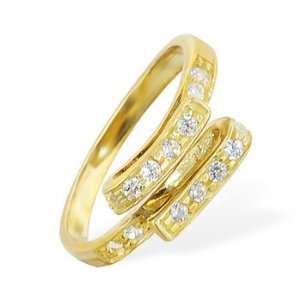  10K solid gold folded jeweled toe ring Jewelry