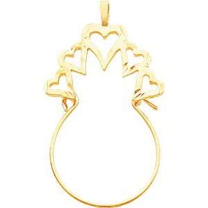  14K Gold Hearts Charm Holder Jewelry