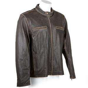  River Road Drifter Leather Jacket   54/Black Automotive