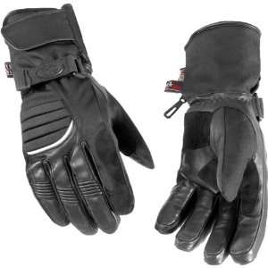   Cold Weather Leather Harley Cruiser Motorcycle Gloves   Black / Large