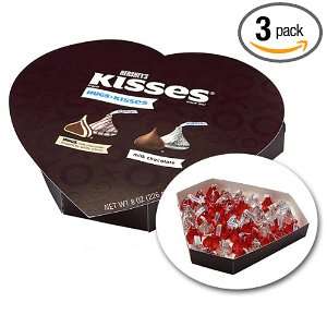 Hersheys Valentines Milk Chocolate Hugs and Kisses, 8 Ounce Heart 