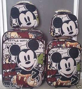 Disney Mickey Mouse Luggage Bag Baggage Trolley Roller Set 24 or 20 