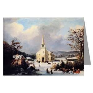   Currier and Ives Christmas Church Greeting Card