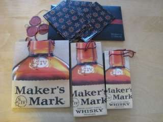NEW Makers Mark Whisky Gift Bag, Wrap Paper & Tags Set  