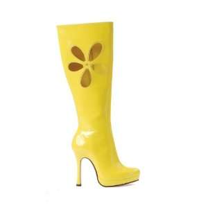Leg Avenue LA426LOVECHY 9 Yellow Gogo Boot with Flower Cutout Adult 