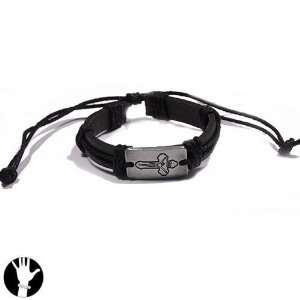 SG Paris Br. Reglable Antic Rhodium Black Noir/Jet Bracelet Bracelet 