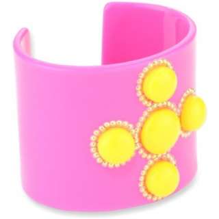 Bellissima Jewelry Color Block Hot Pink with Yellow with Cuff 