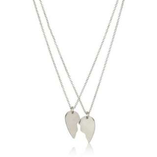 Dogeared You + Me Silver Split Heart Charm Two Necklace Set, 18 