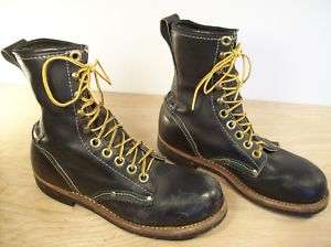   Leather Biker Motorcycle Riding Steel Toe Mens Boots Size 6.5 WIDE