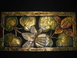 Balinese Golden Lotus Hand Carved Wood architectural panel~Bali Wall 