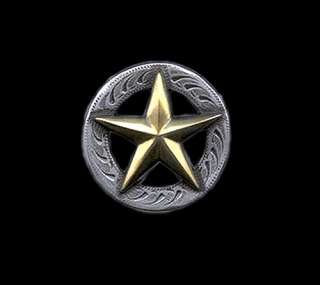 Western Decor Gold Star (6) 1/2 Hat Band Conchos  