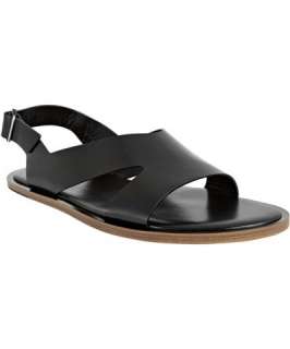 Balenciaga black leather cutout sandals