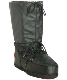 Gucci black coated canvas snow boots   