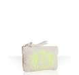 juicy couture neon yellow embroidered crest canvas zip pouch and logo 