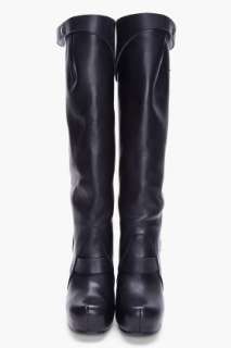 Rick Owens Black Leather Tura Boot for women  