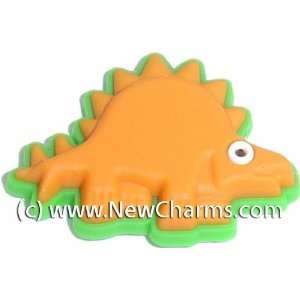    Orange Dinosaur Shoe Snap Charm Jibbitz Croc Style Jewelry