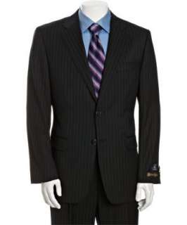 Joseph Abboud navy pinstripe super 120s Loro Piana wool 2 button suit 