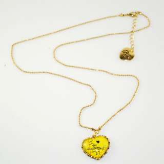 BETSEY JOHNSON yellow Love heart Pendants Necklaces  