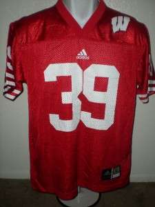 NEW MENDED Wisconsin Badgers #39 YOUTH Large 14/16 NICE Red Adidas 