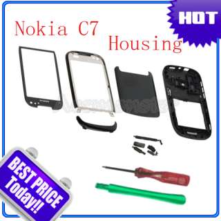   Full Housing Cover Case + Keyboard For Nokia C7 Black + Tools  