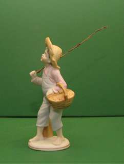 Occupied Japan Fisherman boy Bisque figurine UCAGCO China Ceramics 