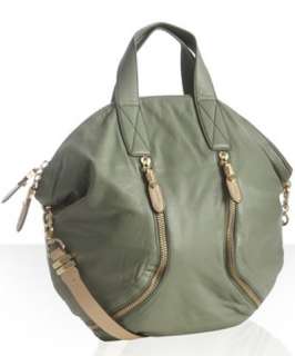 orYANY seaweed leather Knight zipper detail convertible tote
