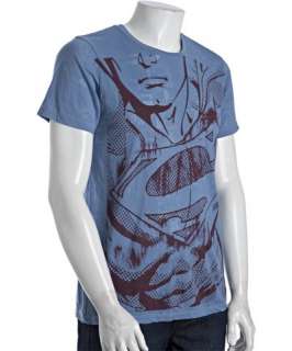 Wet Cement blue reef comic burnout Superman printed crewneck t shirt