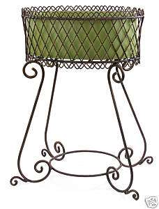 Tuscan Iron SCROLL PLANT STAND Patio Planter Party Drink Tub French 