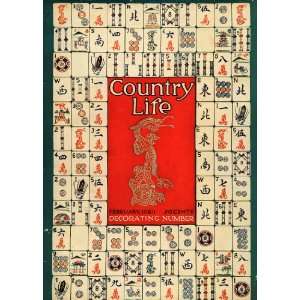  1924 Cover Country Life Mahjongg Shanghai Solitaire Asian 
