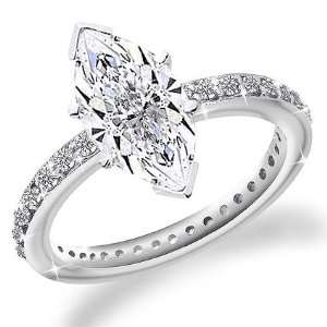 00 Carat Center Diamond Exquisite Marquise Cut Engagement Ring in 