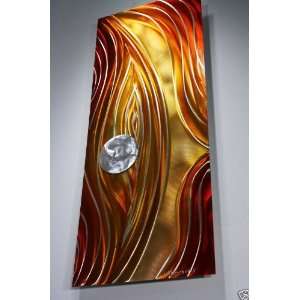  Abstract Wall Sculpture Featuring Painting on Metal, Wall 
