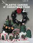 CHRISTMAS TREE PLASTIC CANVAS BOOK   TREES, ORNAMENTS,TISS​UE BOX 